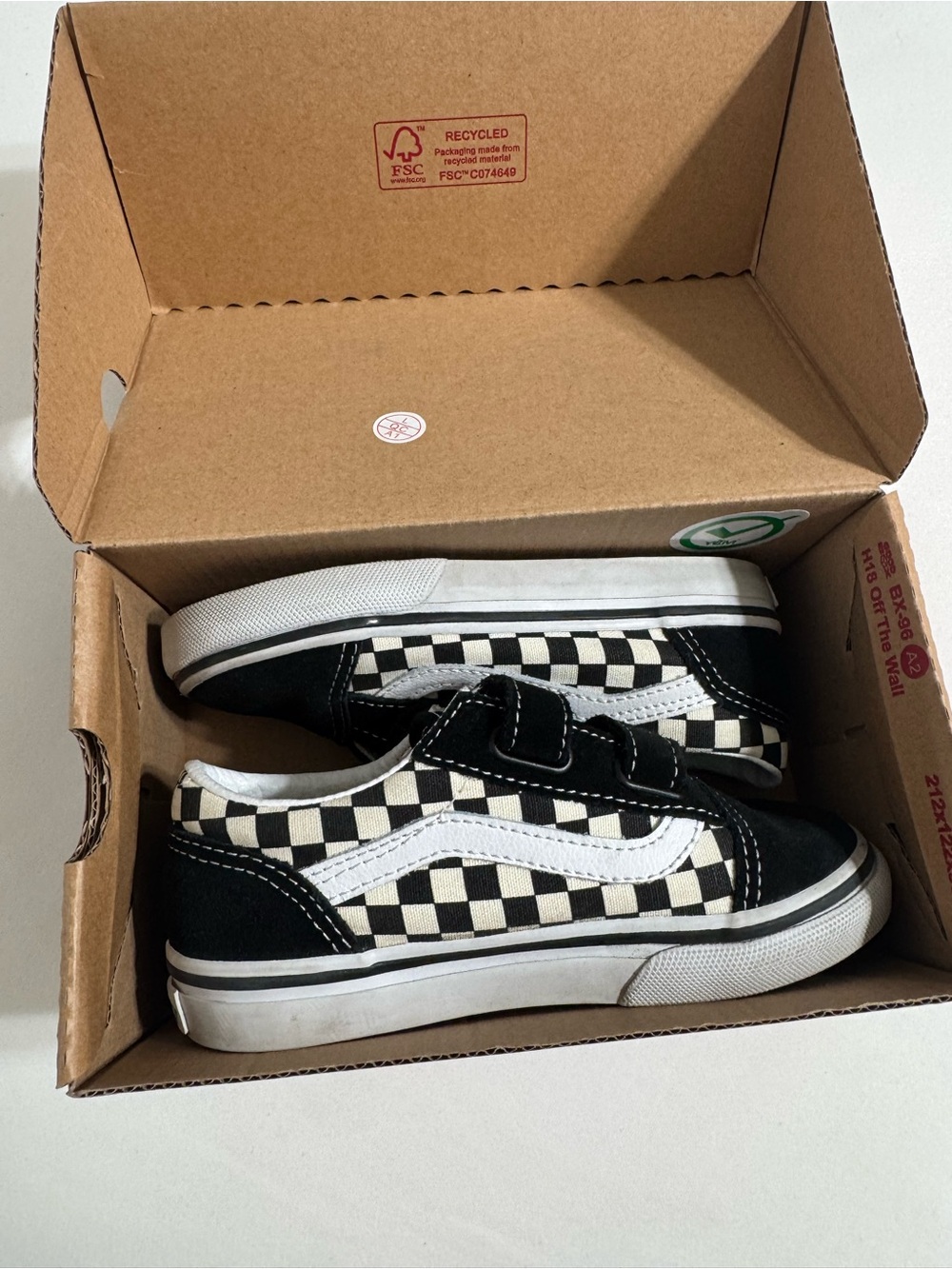 Toddler Vans Checkerboard Low Top Sneakers - Black & White | 10C